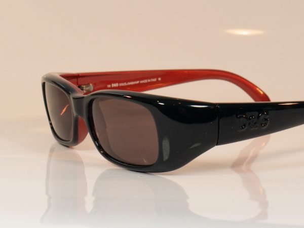 Dolce & Gabbana 2001 ladies sunglasses. Black and coral, side view